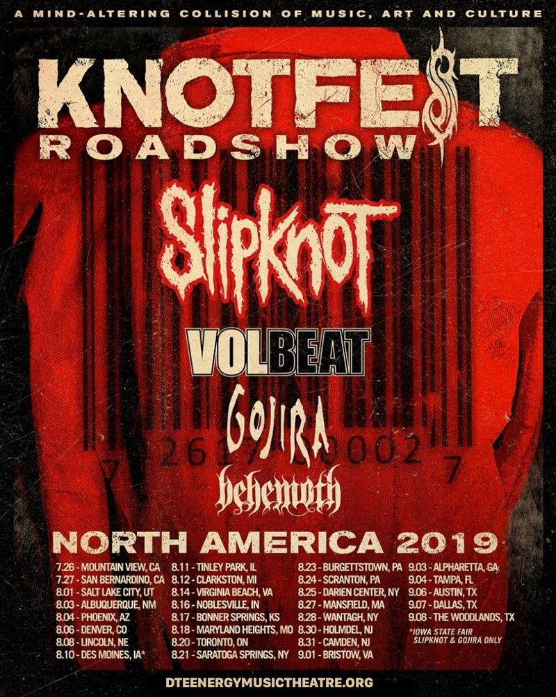 Slipknot, Volbeat, Gojira & Behemoth at DTE Energy Music Theatre