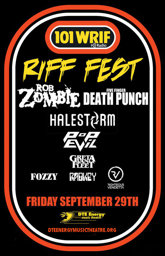Riff Fest: Rob Zombie, Five Finger Death Punch & Halestorm at DTE Energy Music Theatre